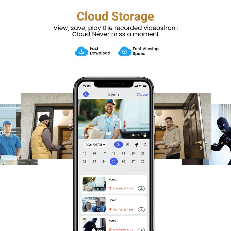 Doorbell Camera Wireless, Smart Wifi Video Doorbell, 1080P, Video Doorbell Camera with 2 Way Audio, AI Human Detection, Night Vision, Cloud Storage, Battery Powered, Easy Installation, 2.4G Wifi Only