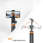 61" Phone Tripod for Iphone/Android & Selfie Stick with Remote, Upgraded Stand, Compatible with Iphone 16/15/14/13, Travel-Friendly & Stable