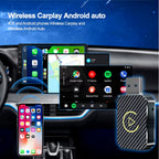 2 in 1 Wireless Carplay Adapter&Android Mini Auto Wireless Adapter, 5Ghz Wifi Type-C/Usb Plug & Play Carplay Wireless Adapter