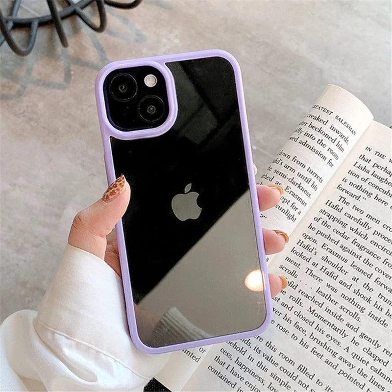 Candy Shockproof Silicone Bumper Phone Case for Iphone 14 11 12 13 Pro Max X XS XR 8 7 plus SE Transparent Protection Back Cover