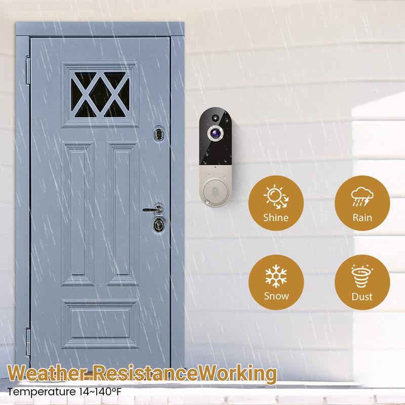 Doorbell Camera Wireless, Smart Wifi Video Doorbell, 1080P, Video Doorbell Camera with 2 Way Audio, AI Human Detection, Night Vision, Cloud Storage, Battery Powered, Easy Installation, 2.4G Wifi Only