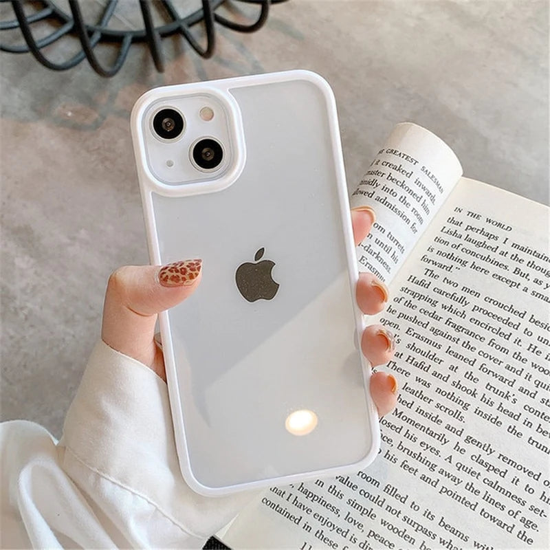 Candy Shockproof Silicone Bumper Phone Case for Iphone 14 11 12 13 Pro Max X XS XR 8 7 plus SE Transparent Protection Back Cover