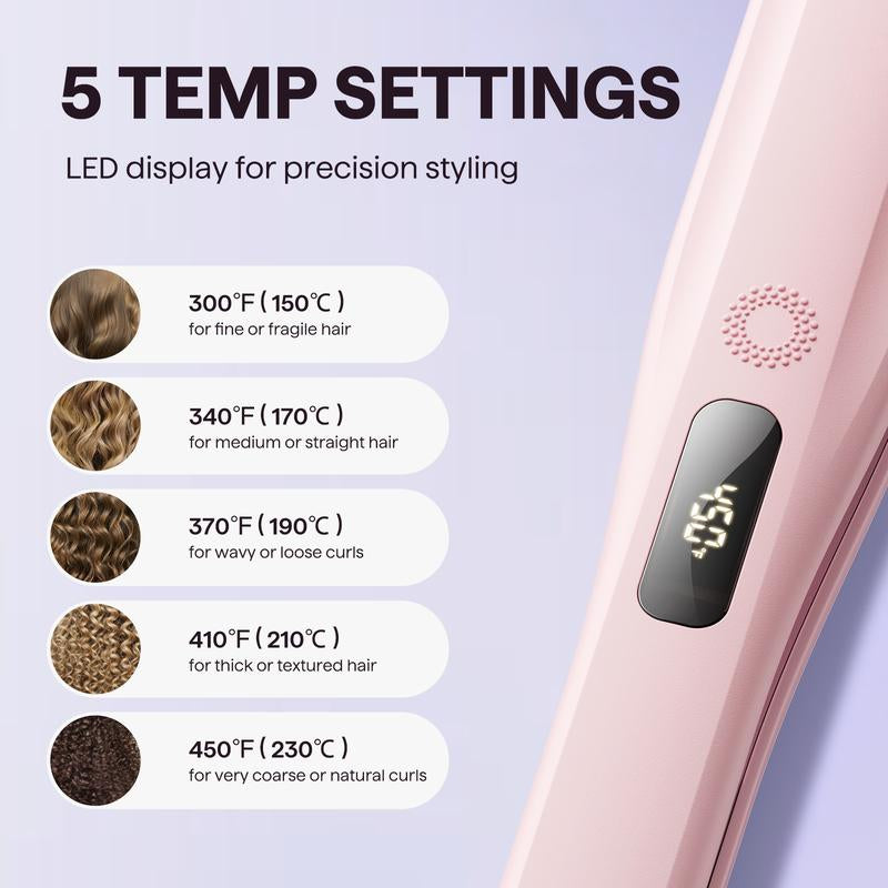 Wavytalk Steam Sesh Hair Straightener, Nano-Titanium Straightening Brush with Detachable Comb & 1.38'' Wide Plate for Frizz-Free, Shiny Hair