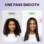 Wavytalk Steam Sesh Hair Straightener, Nano-Titanium Straightening Brush with Detachable Comb & 1.38'' Wide Plate for Frizz-Free, Shiny Hair