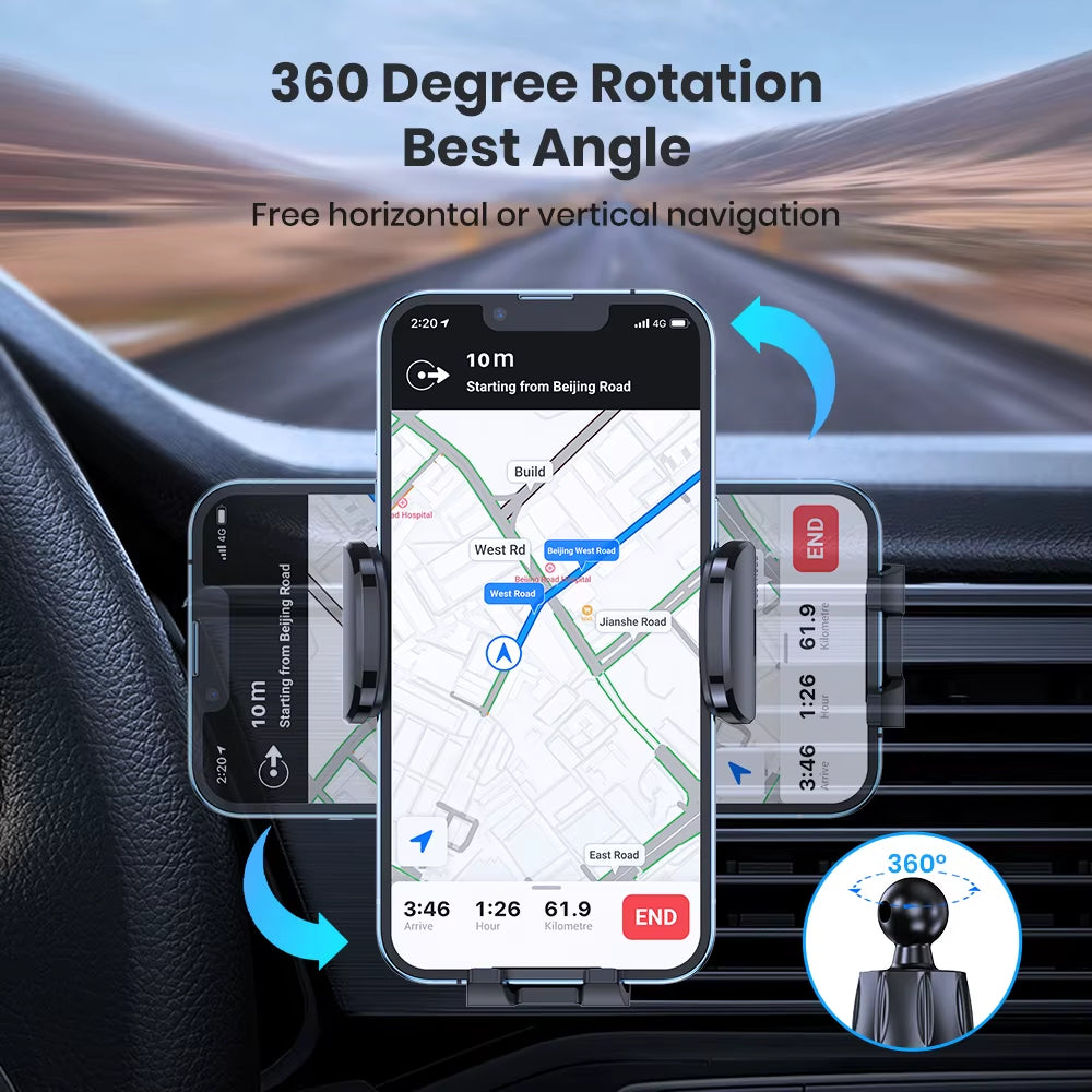 Car Phone Holder Air Vent Car Phone Mount Upgrade Hook Clip Gravity,Aluminum Car Cradle for Iphone 15 14 13 12 11 Pro Max